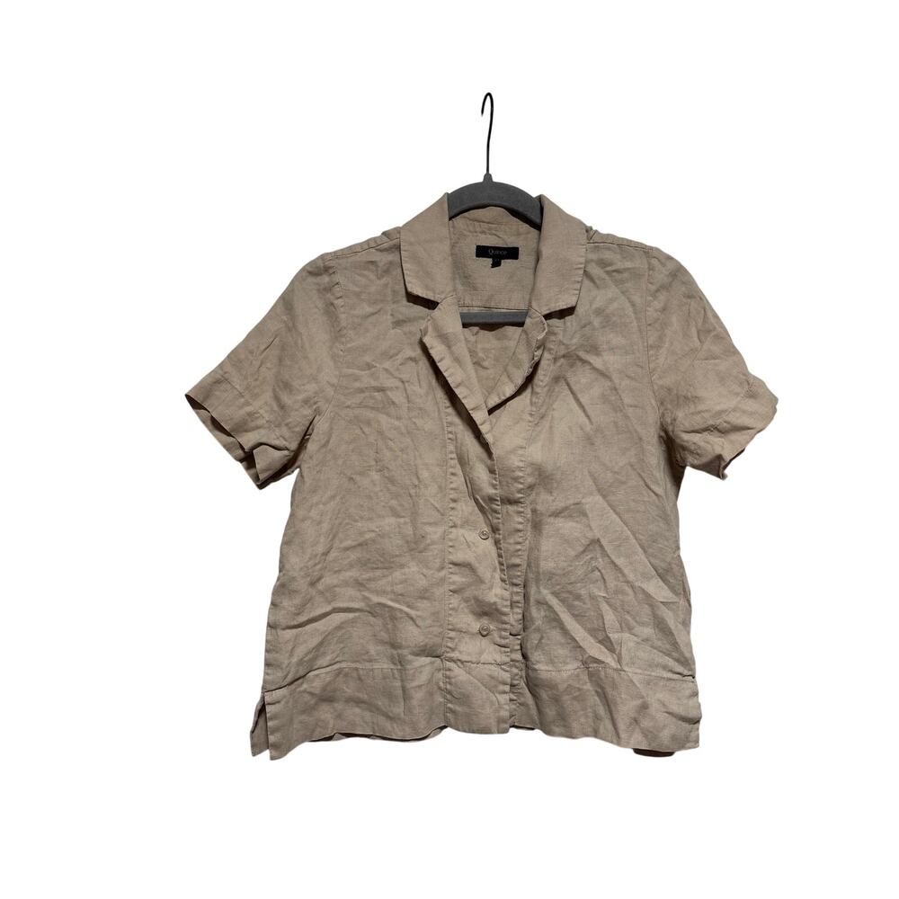 Quince Beige Linen Button Down Shirt XS - Picture 2 of 7
